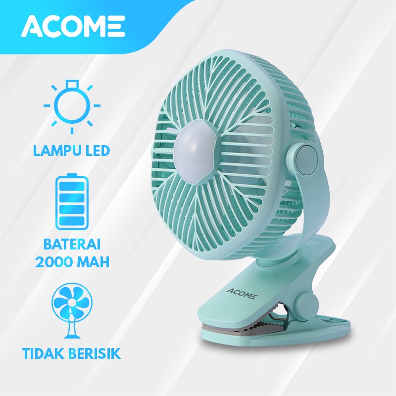 Jual Acome Portable Mini Fan Kipas Angin Mini Led Mah Garansi Resmi