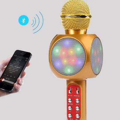 Jual Portable Bluetooth Wireless WS1816 Microphone Speaker Karaoke KTV ...