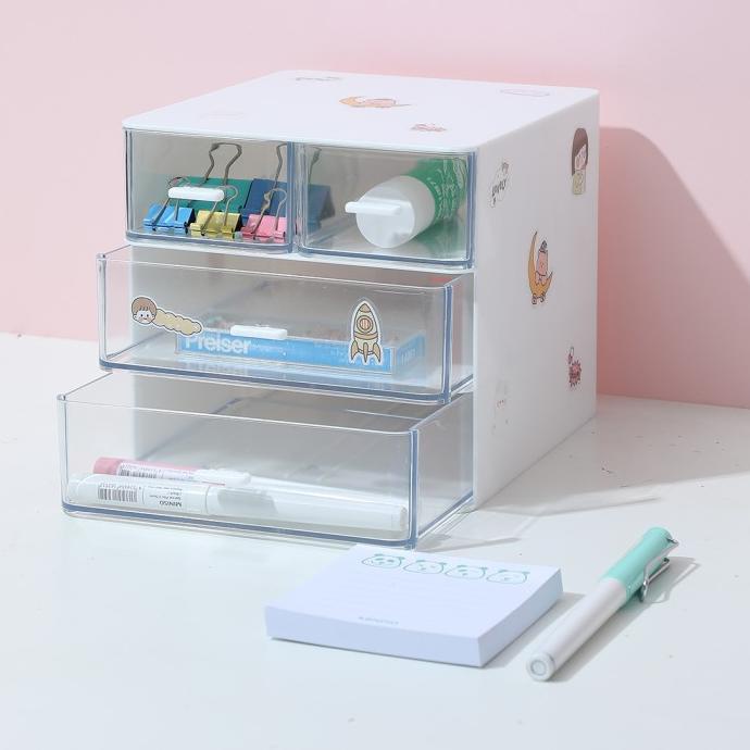 Jual Miniso Kotak Penyimpanan Laci Kosmetik Desktop Organizer Tempat