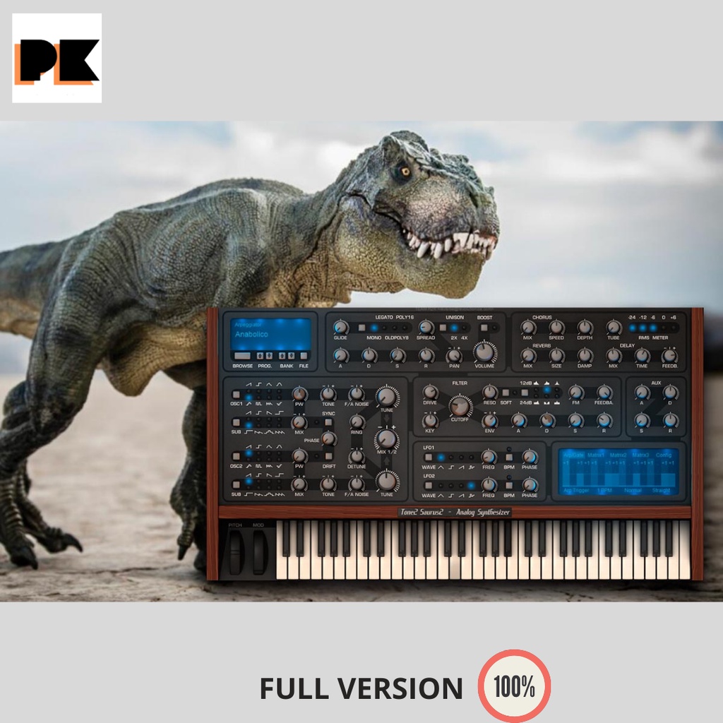 Jual Plugins Tone2 Saurus v3 vst Authentic emulation of analog