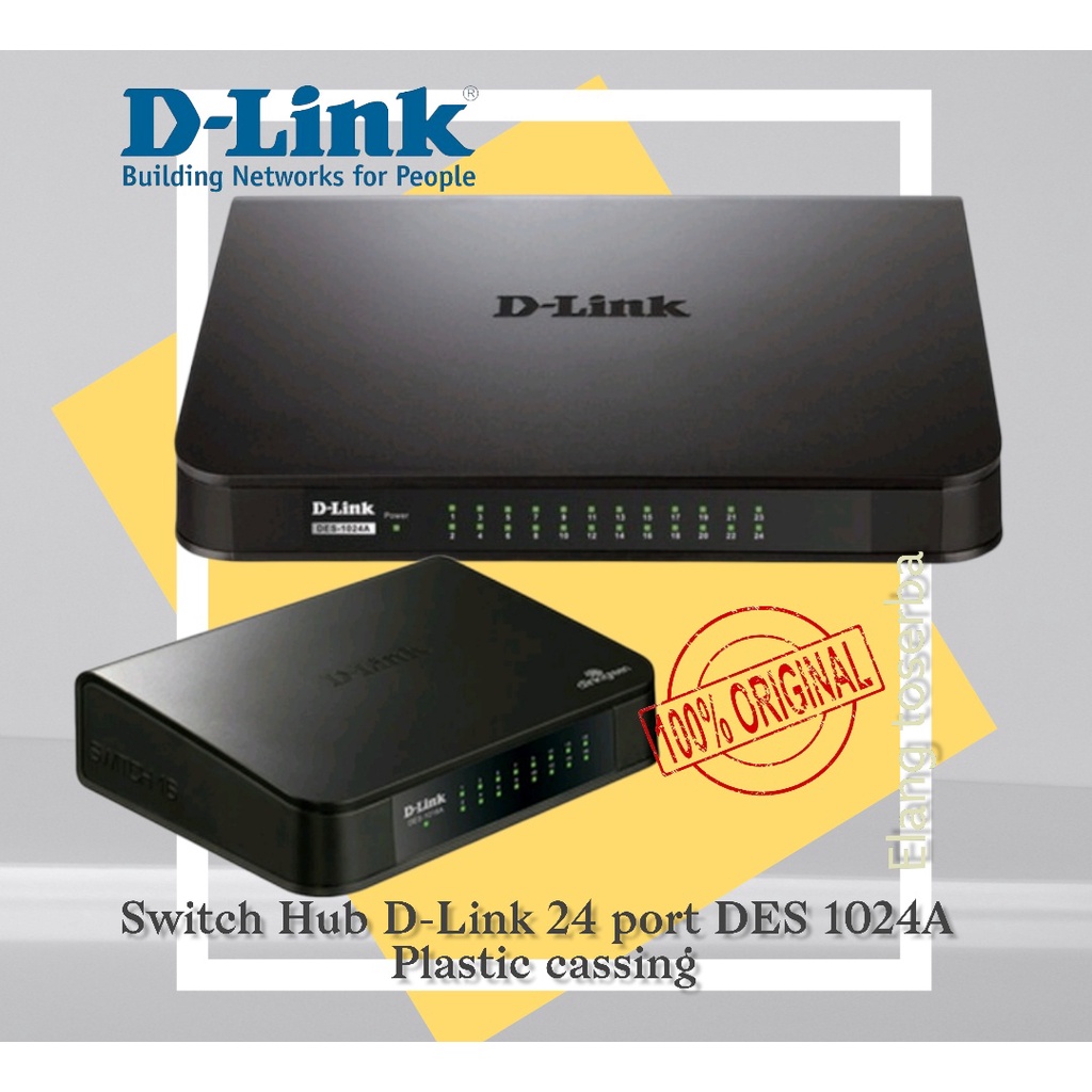 Jual Switch Hub D-Link DLink 24 port DES 1024A ORIGINAL GARANSI RESMI ...