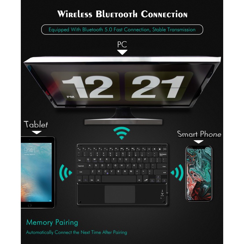 Jual Keyboard bluetooth wireless touchpad trackpad universal android ...