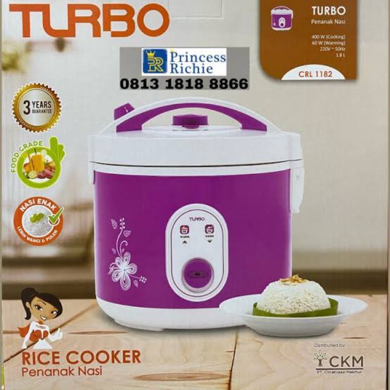 Jual MAGIC COM RICE COOKER TURBO CRL 1182 1,8 1.8 L LITER PENANAK PENGUKUS PENGHANGAT NASI PANCI