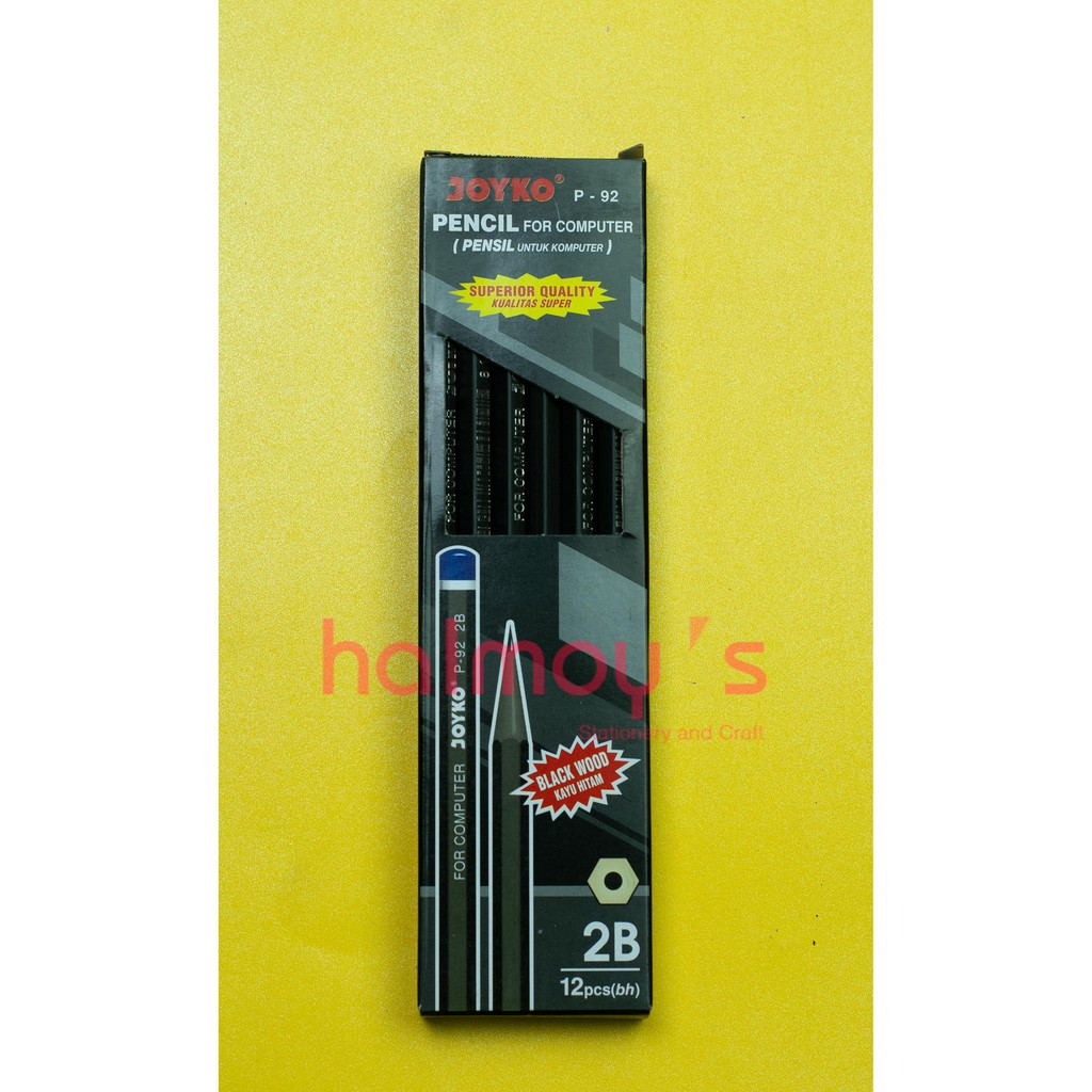 Jual Pensil Kayu 2b Joyko P 92 Blackwood Kayu Hitam 1 Box 12