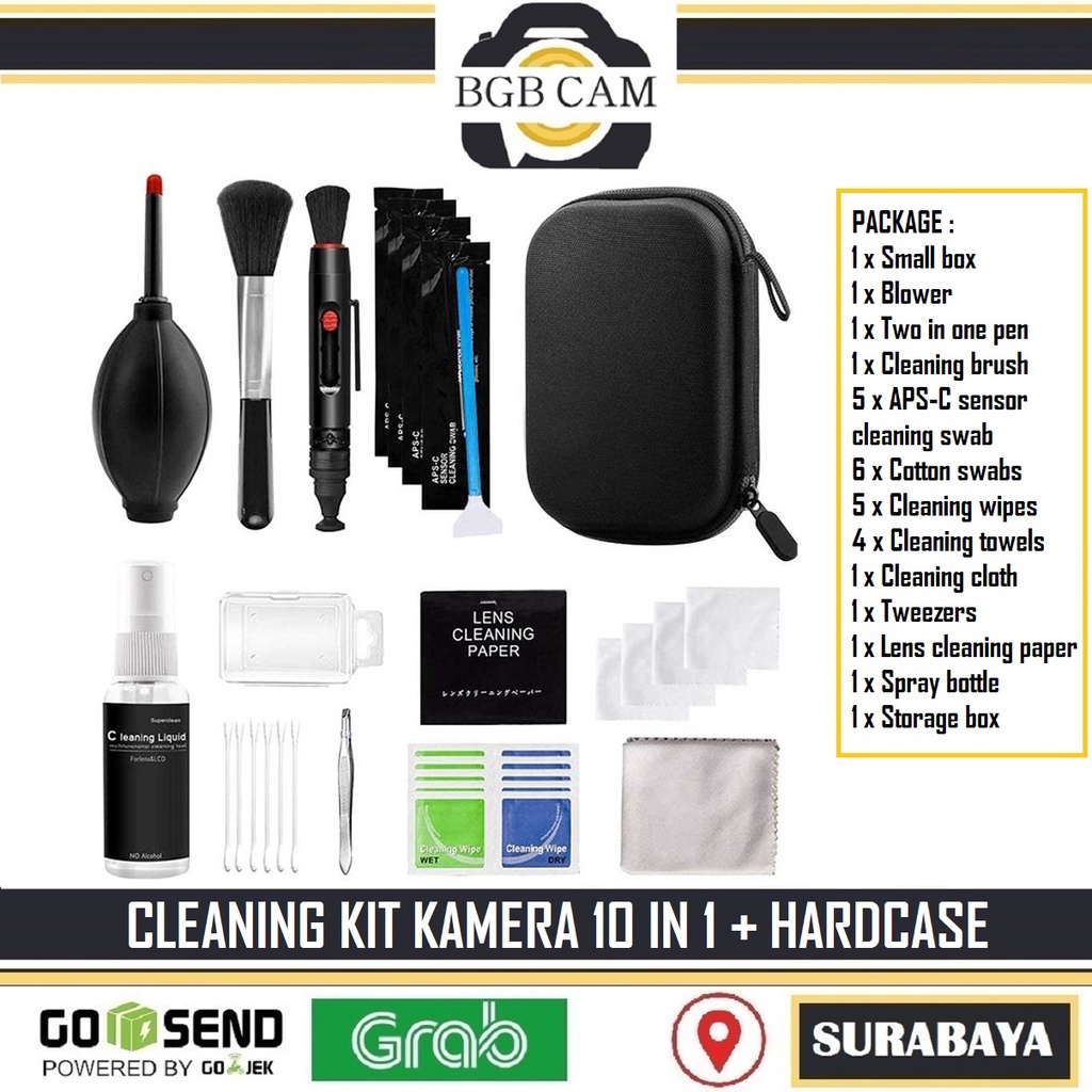 Cleaning Kit Kamera Lensa 10 in Case Penyimpanan Pembersih Camera - Main Image