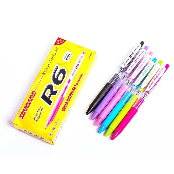 Jual ( 3 pcs ) Bolpen Standard R6 0.6 Ballpoint Pulpen Standard Pen ...