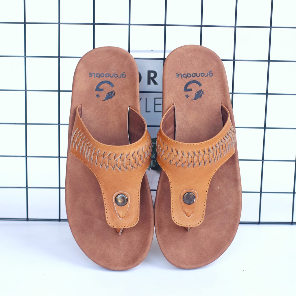 Jual GRANDABLE CLOVER Sandal Jepit Original Kulit Asli Sandal Jepit