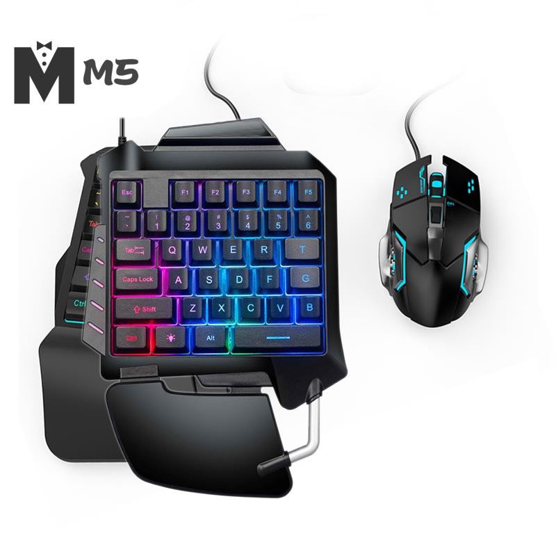 Jual One-Handed Keyboard RGB Gaming Mouse + Gaming Keyboard Kit 35 Keys ...