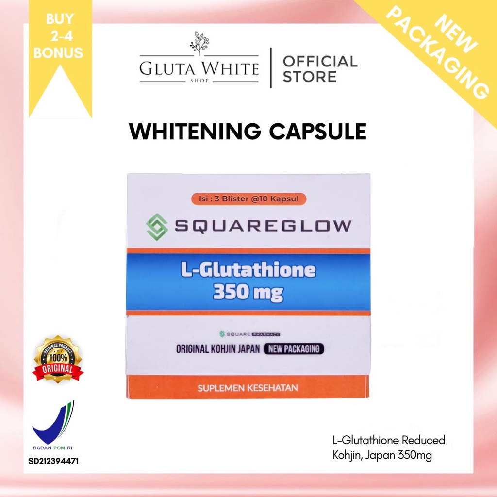 Jual L Glutathione Reduced 350mg (GLUTA PEMUTIH KULIT, WAJAH, BADAN) |  Shopee Indonesia