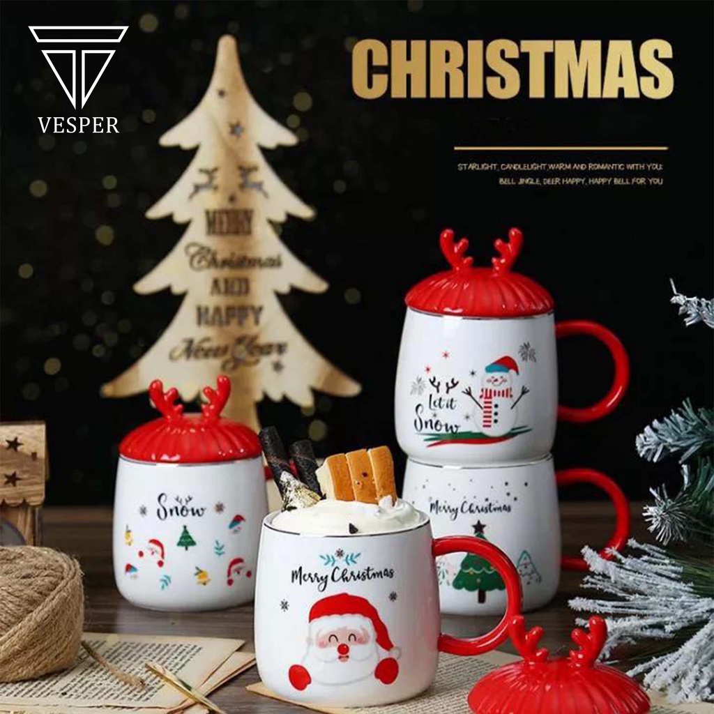 Jual Hampers Christmas Gelas Cangkir Ceramic Set Saucer Tea Spoon ...