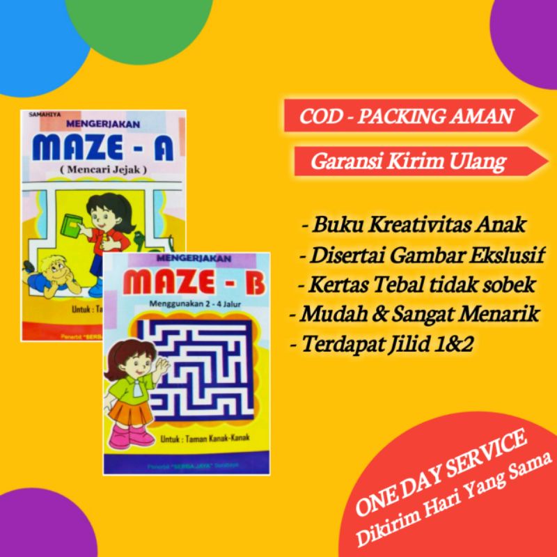 Jual BUKU ANAK TK MENCARI JEJAK MAZE-A MAZE-B SERBA JAYA | Shopee Indonesia