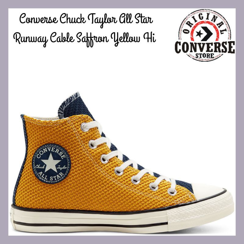 ORIGINAL CONVERSE CHUCK TAYLOR ALL STAR RUNWAY CABLE SAFFRON YELLOW Hi 568665c WOMENS