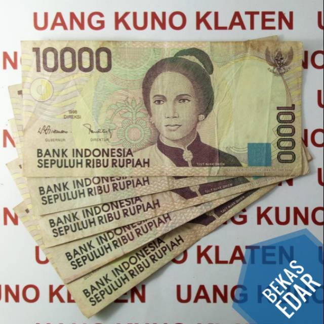 Jual asli Bekas 10.000 Rupiah Cut Nyak Dien Tahun 1998 Din Sagara Anak