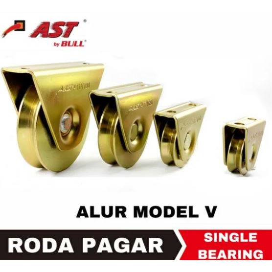 Jual Roda Besi Pintu Pagar Gerbang Model V Roda Geser Sliding Behel Siku Tangga Alat Dorong