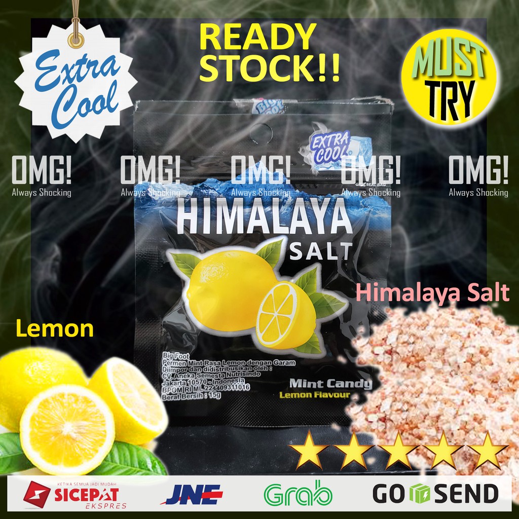 Jual Permen Himalaya Salt Mint Candy Lemon Flavour Extra Cool Big Foot ...