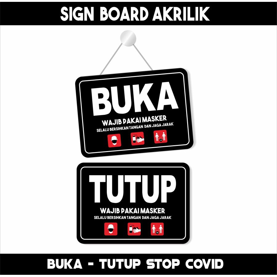 Jual Papan Open Closed Sign Board Akrilik - Merah | Shopee Indonesia