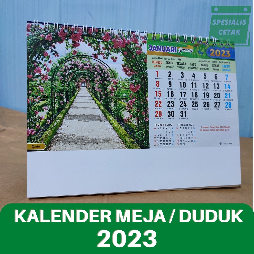 Jual Kalender Meja Kalender Duduk 2023 Tema Taman Bunga Lengkap Dengan Pasaran Jawa Shopee 7055