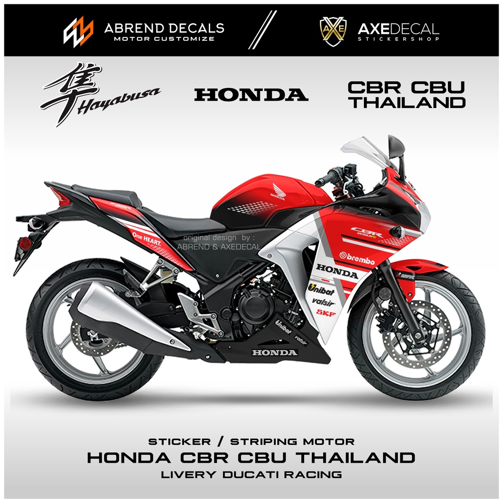 Jual Striping CBR CBU Thailand Livery Ducati Racing / Stiker Motor ...