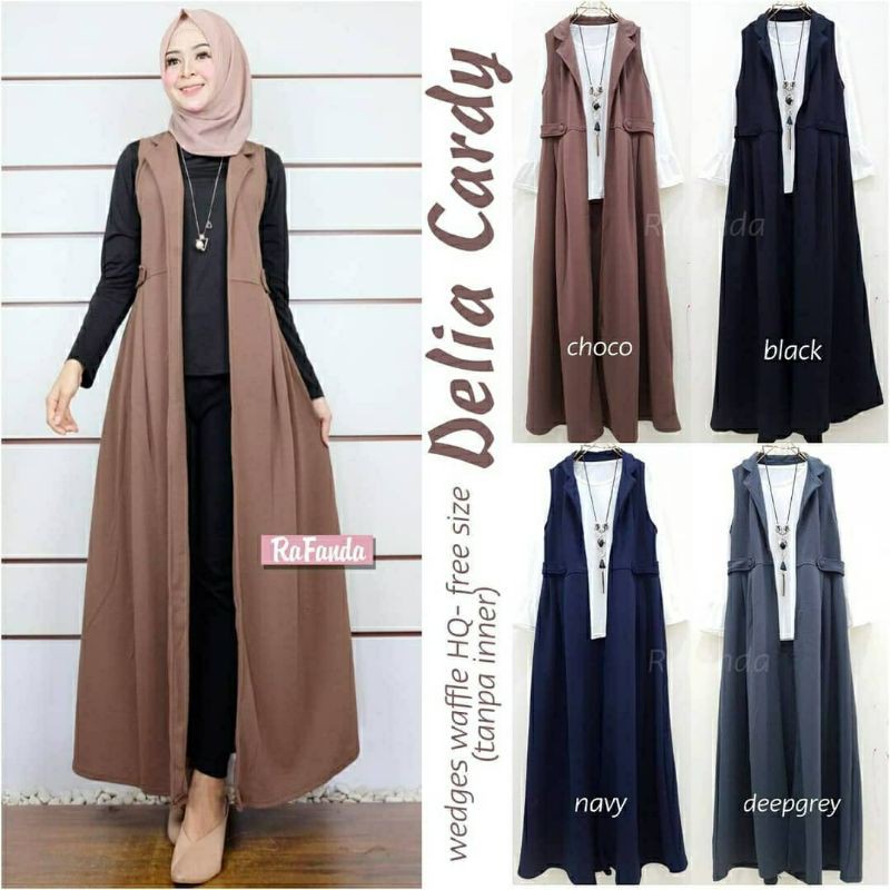 Long cardigan muslimah sale