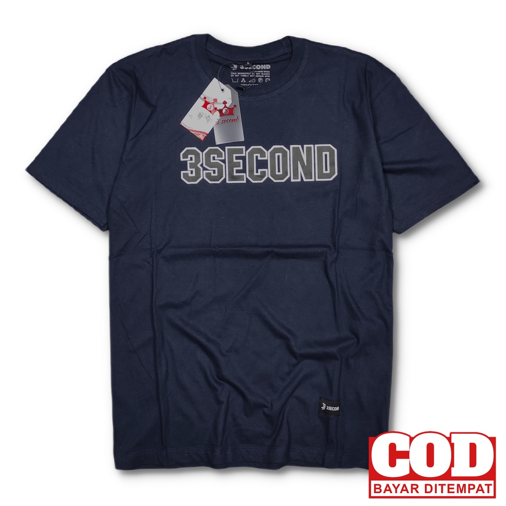 Jual KAOS DISTRO LOGO 3SECOND BAJU LENGAN PENDEK SABLON PLASTISOL HD