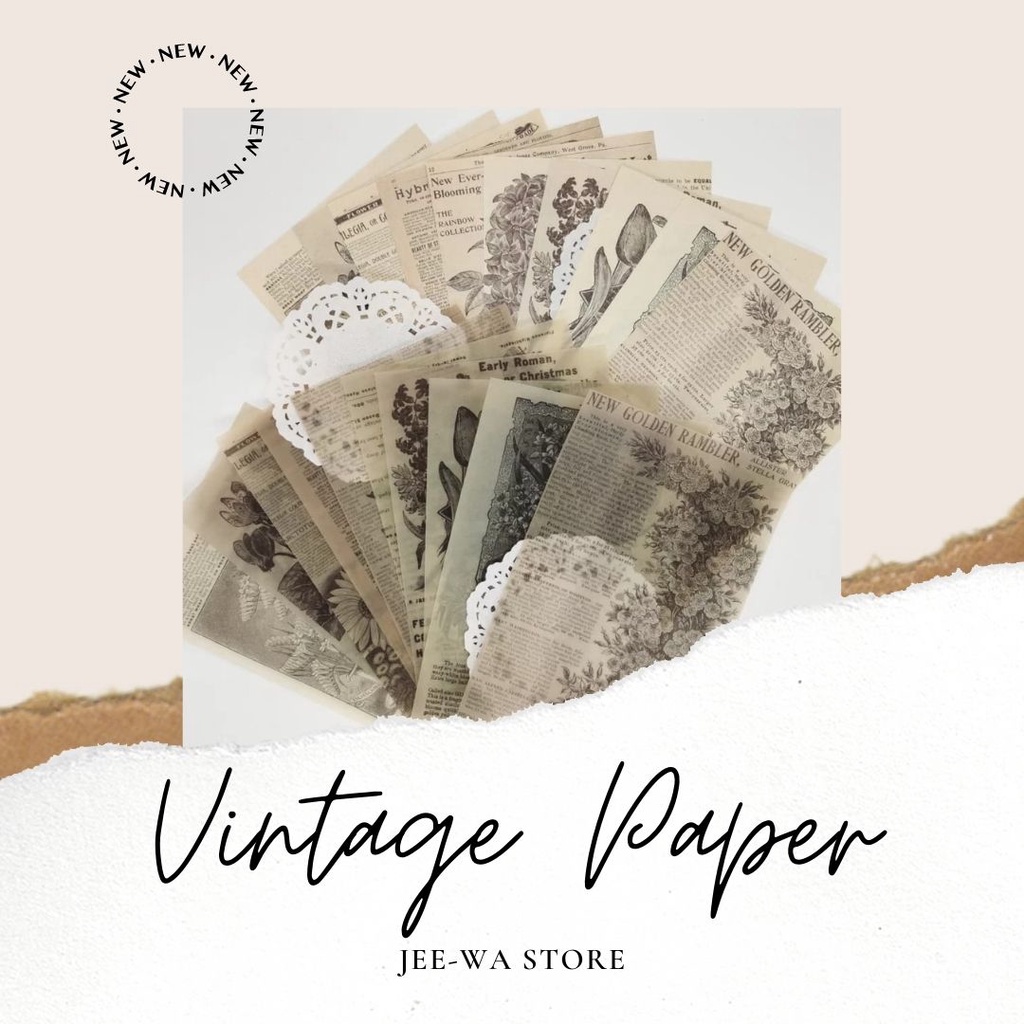 Jual [ JEE - WA ] [ JWVPC12 ] 1 SET ISI 12 PCS Vintage Mixed Paper ...