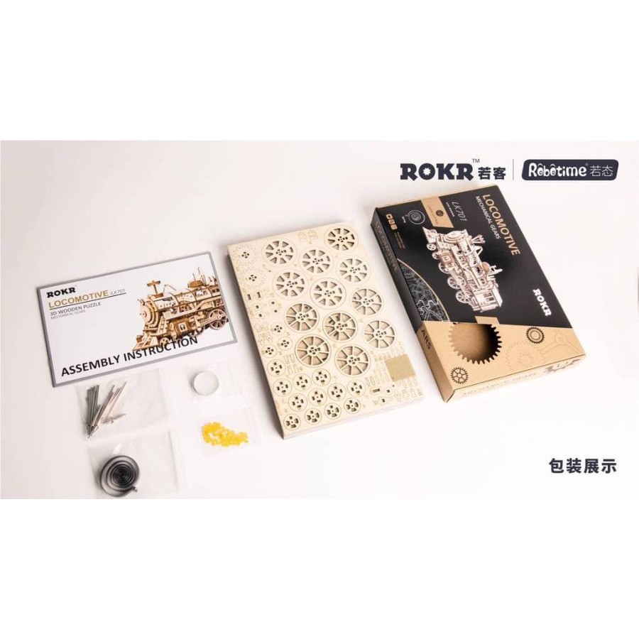Jual ROLIFE Robotime Rokr Locomotive Lk701 Mechanical Wooden Train Kit ...