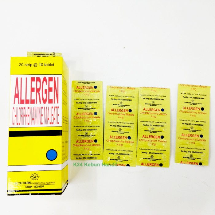 Jual Allergen CTM 4 Mg - Obat Antihistamin Anti Alergi Gatal Biduran ...