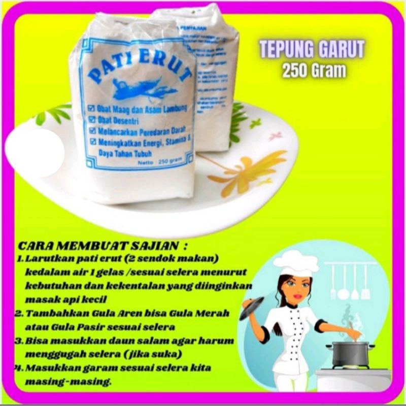 Jual Tepung Pati Erut Irut Garut Lerut Kerut Angkrik Arrowroot Obat ...