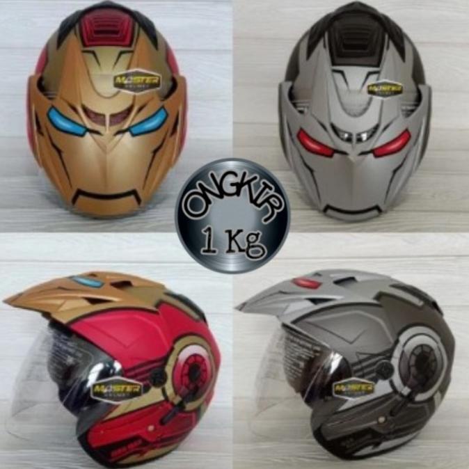 Jual HELM MOTOR HELM DOUBLE VISOR MOTIF MARVEL IRONMAN HELM DEWASA ...