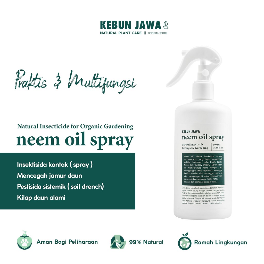 Jual Kebun Jawa Pestisida Organik Neem Oil Spray Pencegah Hama Dan