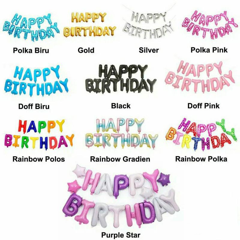 BALON PAKET HURUF HAPPY BIRTHDAY