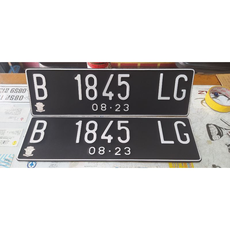 Jual Plat Nomer Mobil Angka Cutting Sticker Lengkap Dengan Logo