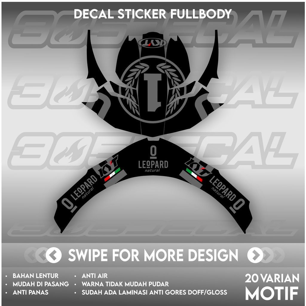 Jual Sticker Decal Helm KYT TTCourse TTC Motif Leopard black | Shopee ...