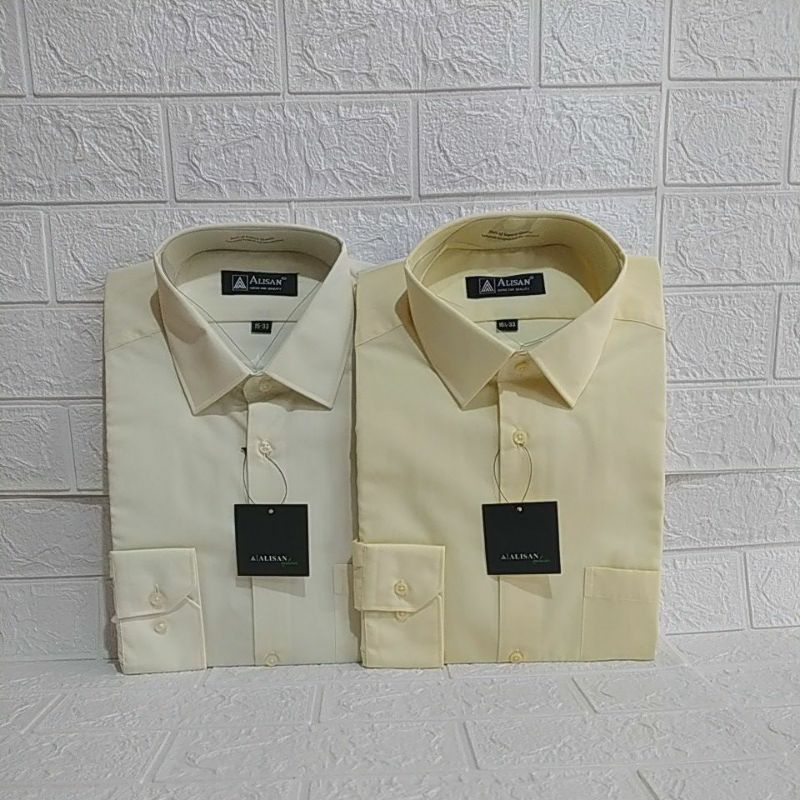 Jual Kemeja Alisan Polos Kuning Panjang Reguler | Shopee Indonesia