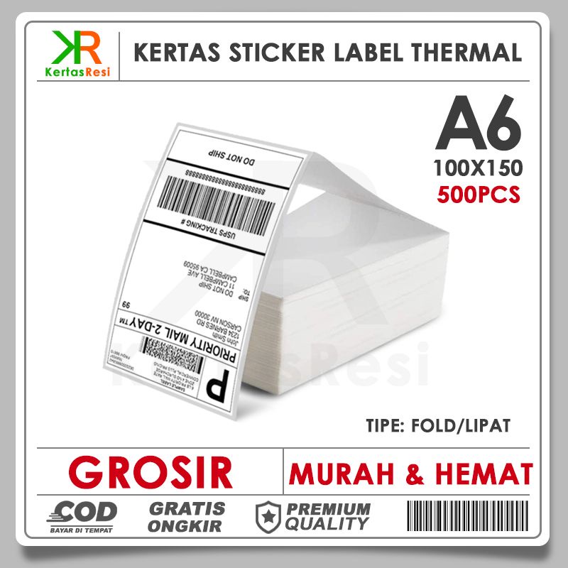 Jual Kertasresi Label Sticker Thermal A X Pcs Kertas