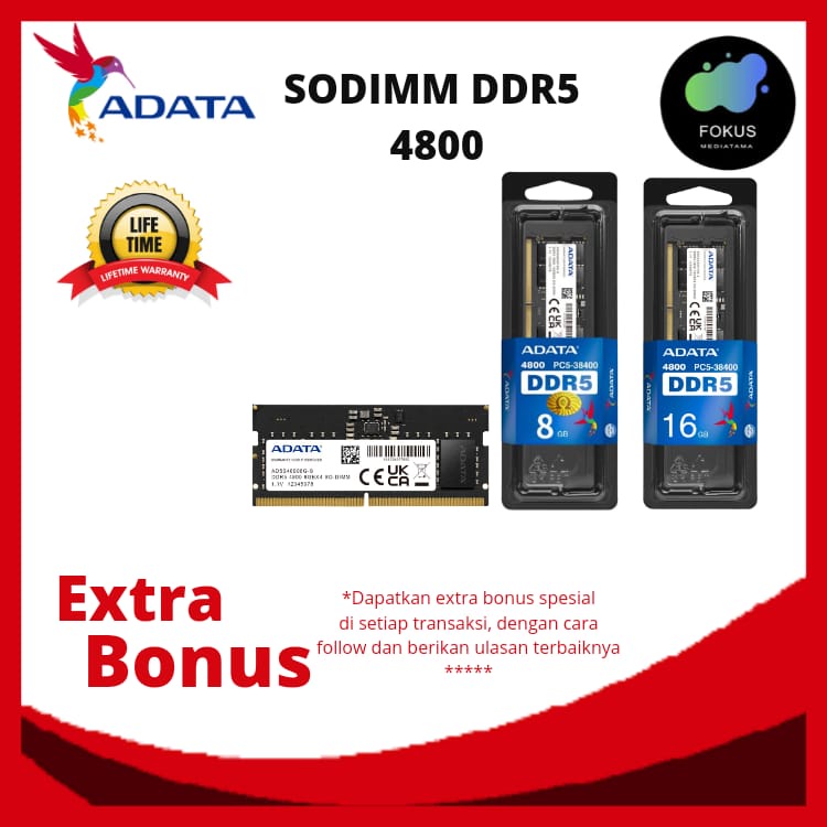 Jual Ram Laptop Sodimm ADATA DDR5 PC5-38400 4800Mhz 8GB / 16GB | Shopee ...