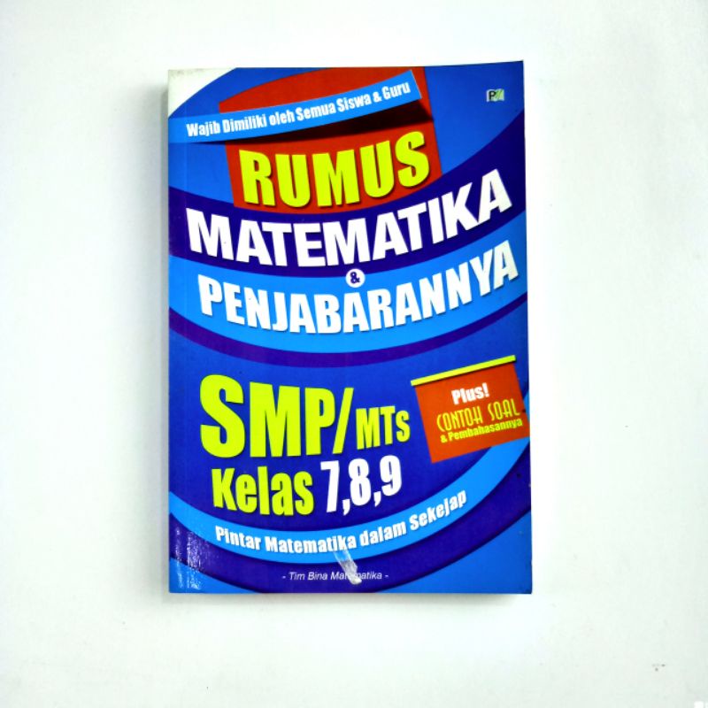 Jual Buku Rumus Matematika & Penjabarannya SMP/MTs Kelas 7,8,9 | Shopee ...