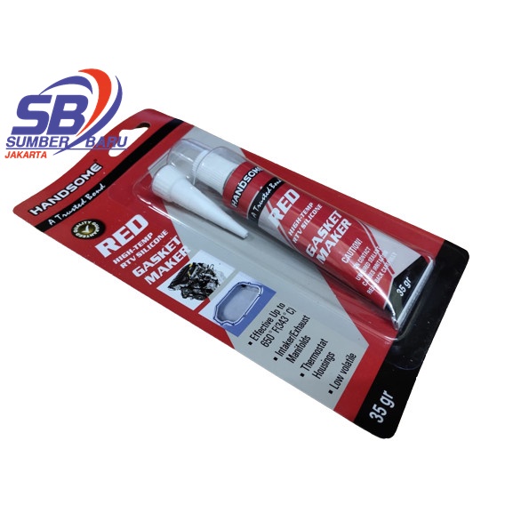 Jual Lem High Temp Red Silicone Sealant RTV Silikon Merah 650 35gr Handsome KUALITAS TERBAIK SBJ