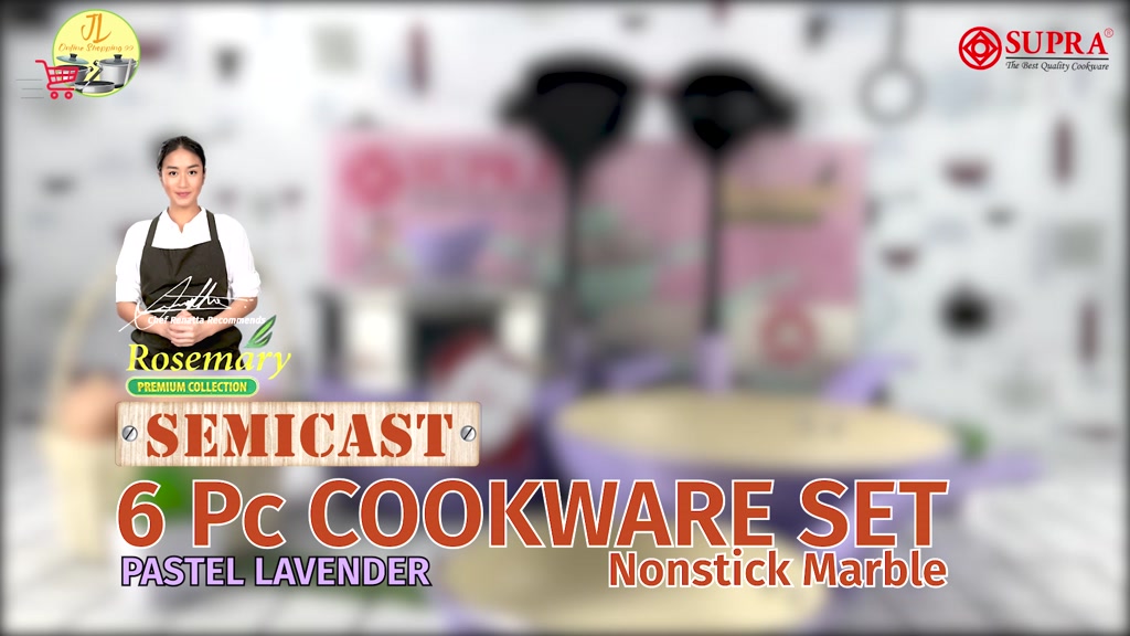 Jual SUPRA Panci set 6pcs white marble Lavender + steamer / cookware ...