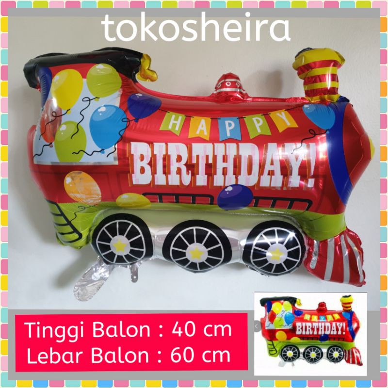 Jual Balon Happy Birthday Kereta Jumbo Balon Dekorasi Pesta Ulang Tahun