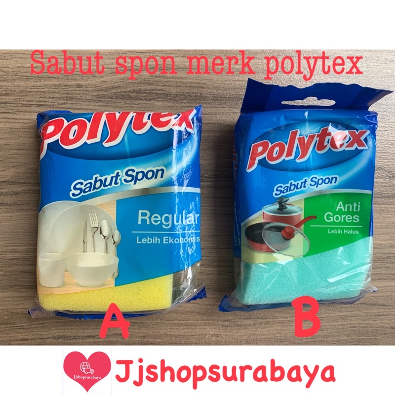 Jual Sabut spon cuci piring merk polytex dengan 2 pilihan varian anti ...