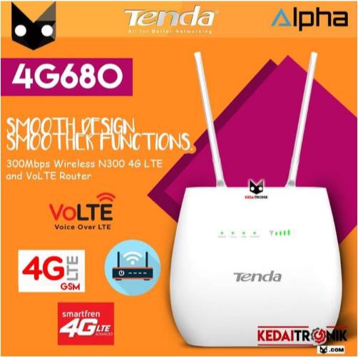 Jual TENDA 4G680 4G LTE VoLTE Wireless Modem Router 300Mbps Sim Card