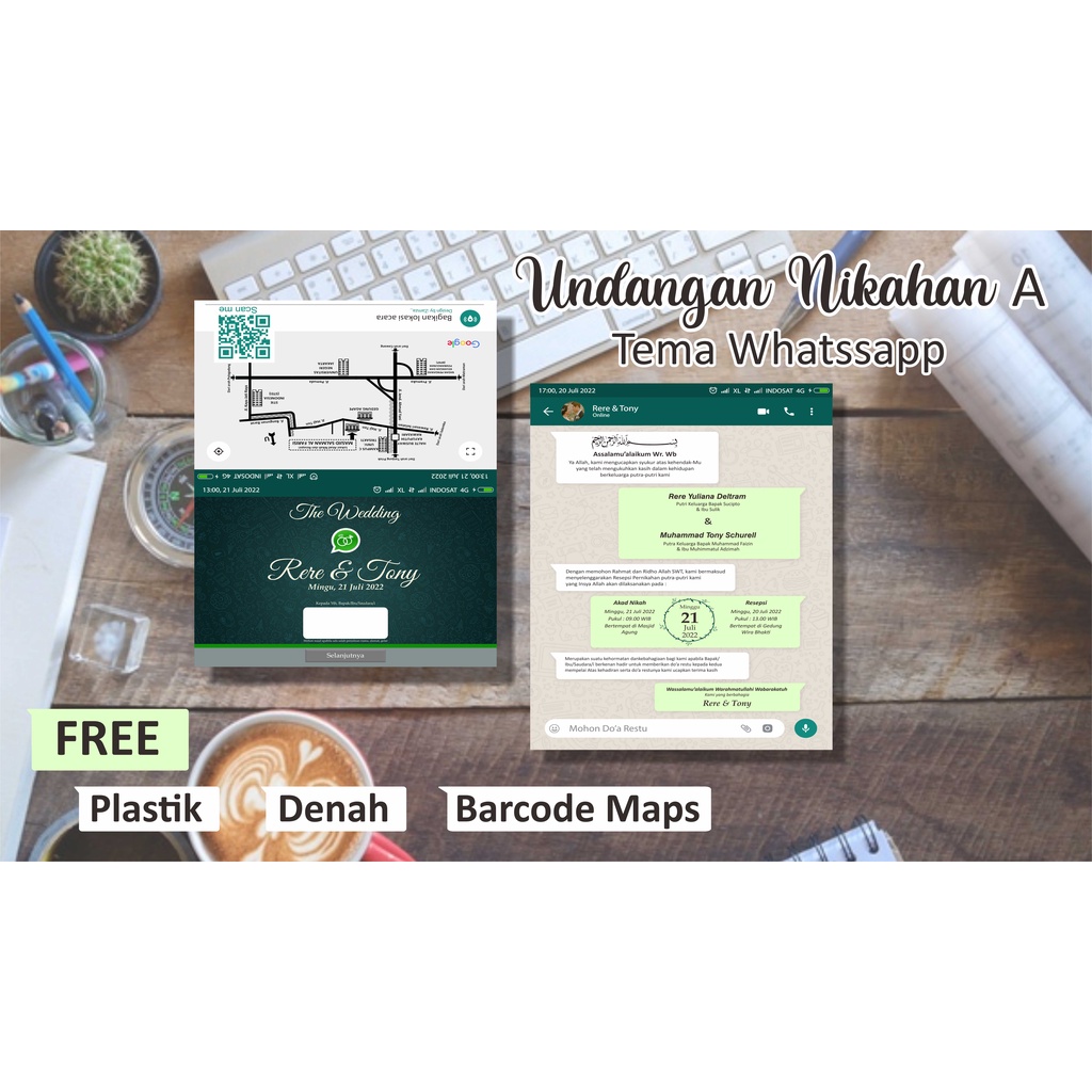 Jual Undangan Pernikahan A Tema Whatsapp | Shopee Indonesia
