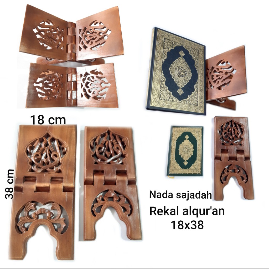 Jual baru Rekal Al Quran Kayu Jati Ukir / ukuran 18 cm x 38- Alas Baca ...
