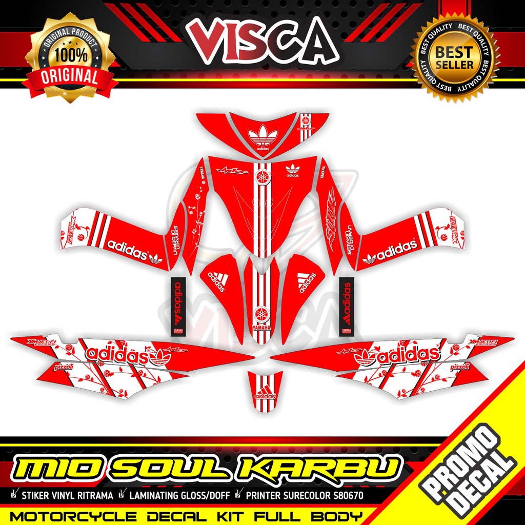 Jual Decal Mio Soul Karbu Full Body Stiker Mio Soul Karbu Variasi Keren