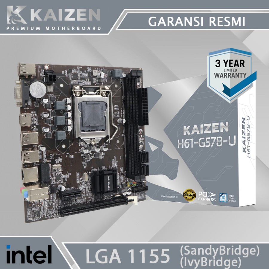 Jual Motherboard KAIZEN H61 LGA 1155 DDR3 H61 Mainboard Mobo H61 ...