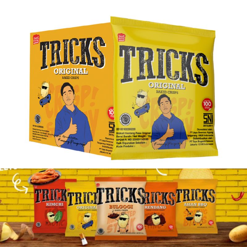 Jual Biskuit Kentang Tricks Baked Crisps Aneka Rasa Per Box Dus Snack