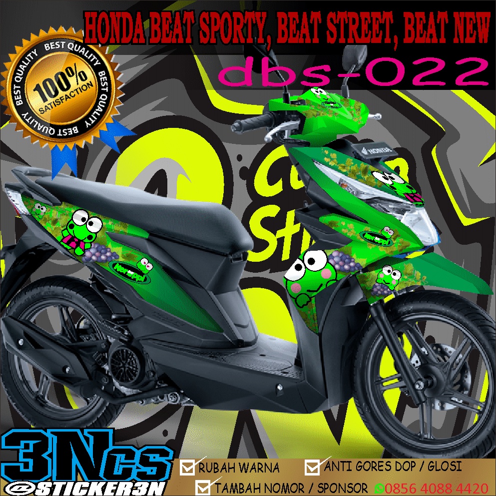 Jual sticker keroppi fullbodi honda beat sporty esp, sticker decal
