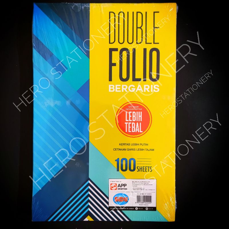 Jual Kertas Double Folio Bergaris Sinar Dunia Isi 100 Lembar | Shopee ...