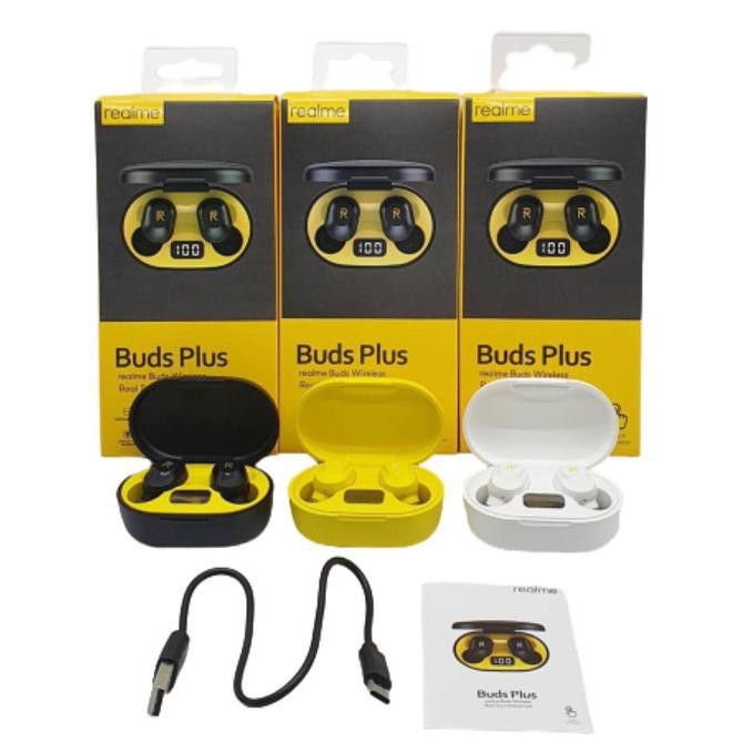 Jual Realme Buds Plus Headset Bluetooth Pure Bass Earphone Tws